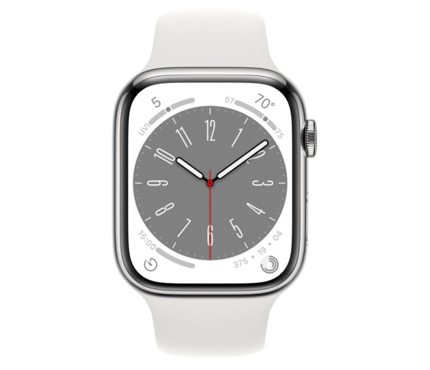 Apple Watch 8 45/Silver Steel/White Sport LTE - 1071000 - zdjęcie 3